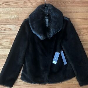 Jennifer Lopez Faux Fir jacket black brown